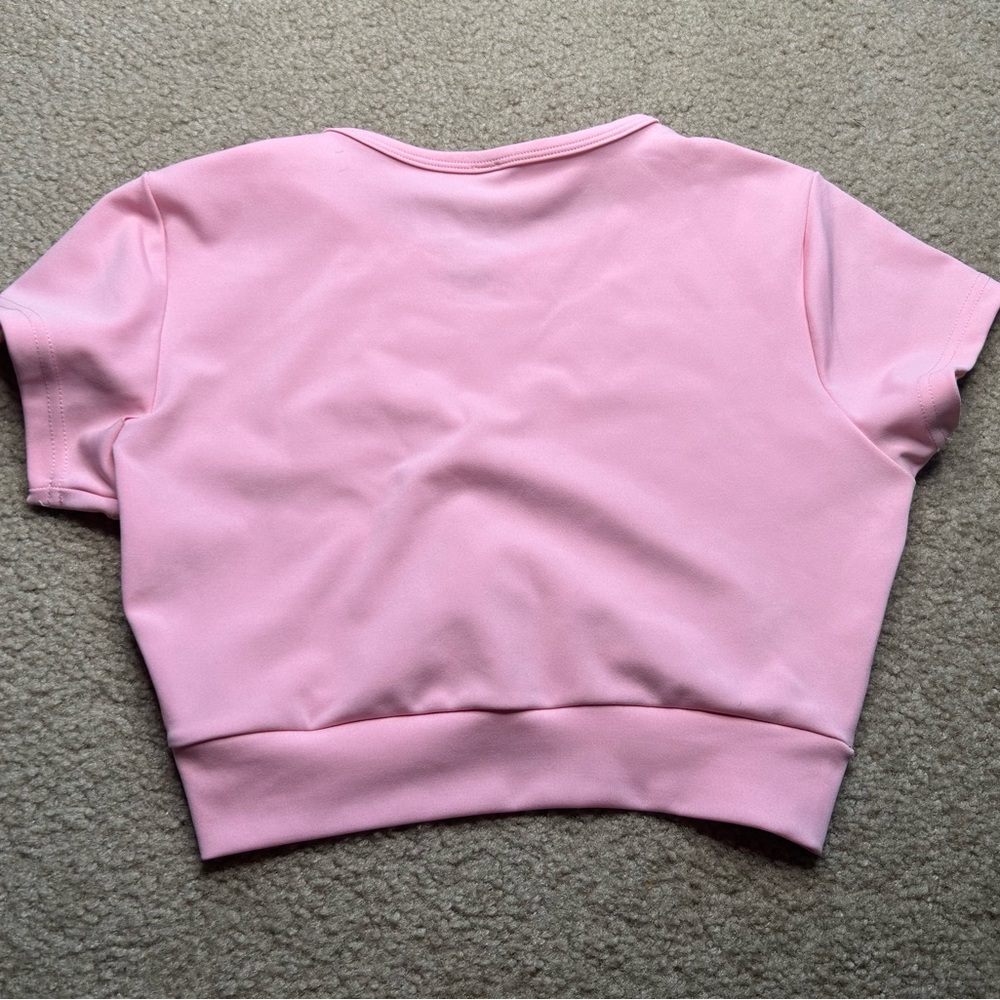 VAI21 Pink Active Crop Top Medium - Picture 3 of 7